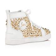 Christian Louboutin Louis Spikes 2022 N White Leather and Spikes High-top Sneakers - 1230054W015 - 4