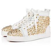 Christian Louboutin Louis Spikes 2022 N White Leather and Spikes High-top Sneakers - 1230054W015 - 2