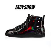 Christian Louboutin Fun Louis Black Patent Psychic High-top Sneakers - 3220606BK01 - 1