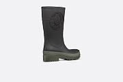 Diorunion Rain Boot Black and Khaki Two-Tone Rubber with Dior Union Motif - KCI882RUB_S34X - 4