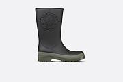 Diorunion Rain Boot Black and Khaki Two-Tone Rubber with Dior Union Motif - KCI882RUB_S34X - 5