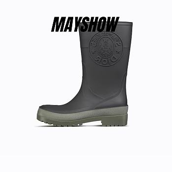 Diorunion Rain Boot Black and Khaki Two-Tone Rubber with Dior Union Motif - KCI882RUB_S34X