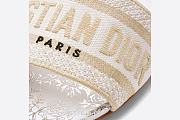 Dway Slide White and Gold-Tone Cotton Embroidered with Dior Jardin d'Hiver Motif in Gold-Tone Metallic Thread - KCQ209JHL_S67W - 5