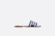 Dway Slide Blue Multicolor Cotton with Rêve d'Infini Embroidery - KCQ209RIY_S60W - 5