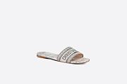 Dway Slide White and Gray Cotton with Rêve d'Infini Embroidery - KCQ209RIY_S47W - 3