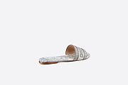 Dway Slide White and Gray Cotton with Rêve d'Infini Embroidery - KCQ209RIY_S47W - 4