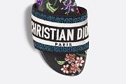 Dway Slide Black Multicolor Embroidered Cotton with Dior Petites Fleurs Motif - KCQ209FWY_S900 - 5