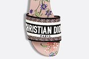 Dway Slide Powder Pink Multicolor Embroidered Cotton with Dior Petites Fleurs Motif - KCQ209FWY_S38P - 5