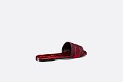 Dway Slide Black and Red Cotton with Dior Bandana Embroidery - KCQ209DME_S36X - 4