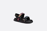 Dioract Sandal Black Multicolor Technical Fabric Embroidered with Dior Petites Fleurs Motif - KCQ549FWL_S900 - 2