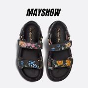 Dioract Sandal Black Multicolor Technical Fabric Embroidered with Dior Petites Fleurs Motif - KCQ549FWL_S900 - 1