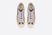 Walk'n'Dior High-Top Sneaker Beige Jute Canvas Embroidered with Dior Union Motif - KCK355JUR_S29U - 3