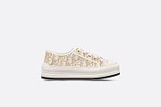 Walk'n'Dior Platform Sneaker Gold-Tone Dior Oblique Cotton with Metallic Thread Embroidery - KCK385OBL_S49K - 3