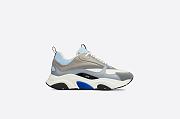 Dior B22 Sneaker White and Blue Technical Mesh and Gray Calfskin - 3SN231YXX_H865 - 5