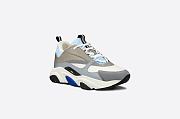 Dior B22 Sneaker White and Blue Technical Mesh and Gray Calfskin - 3SN231YXX_H865 - 3