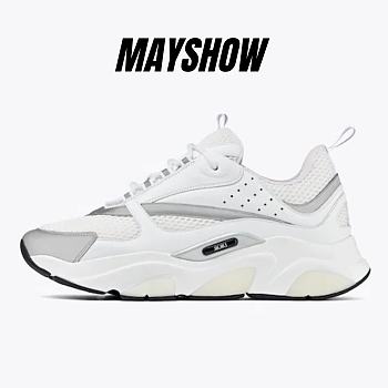 Dior B22 Sneaker White Technical Mesh with White and Silver-Tone Calfskin - 3SN231YJG_H000