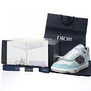 Dior B27 Low Light Blue White and Dior Gray Smooth Calfskin with Beige and Black Dior Oblique Jacquard - 3SN272ZIR_H580 - 2