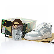 	 A Bathing Ape Bape Sta Patent Leather White Grey (2023) - 1I70-291-021/1I70-191-022 - 5