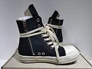 Rick Owens DRKSHDW Black Canvas High Top Shoes - 3