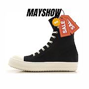 Rick Owens DRKSHDW Black Canvas High Top Shoes - 1