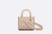 Small Lady Dior My Abcdior Bag Caramel Beige Cannage Lambskin 20 x 17 x 8 cm - 3